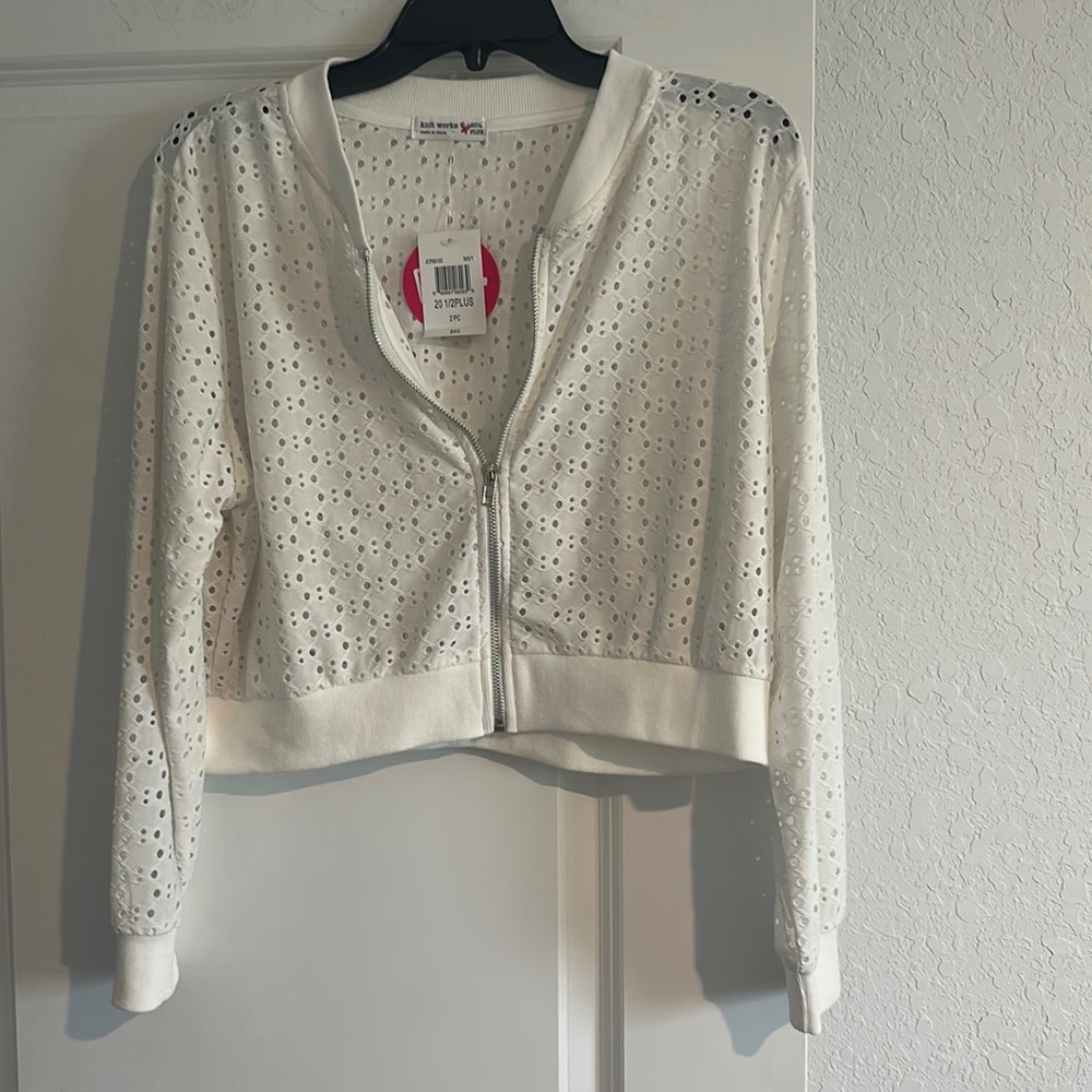GIRLS 2XL ZIPPER LIGHT COVER UP